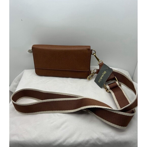 Style & Co Phone Wallet Tortoise shell Brown Crossbody NWT - Picture 2 of 9